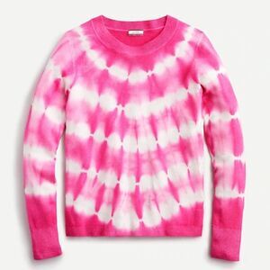 💙 J. Crew Hot Pink Tie Dye Cashmere Sweater